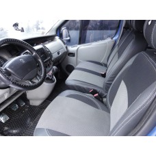 Авточехлы (кожзам и ткань, Premium) Передние 1 и 1 для Opel Vivaro 2001-2015 гг